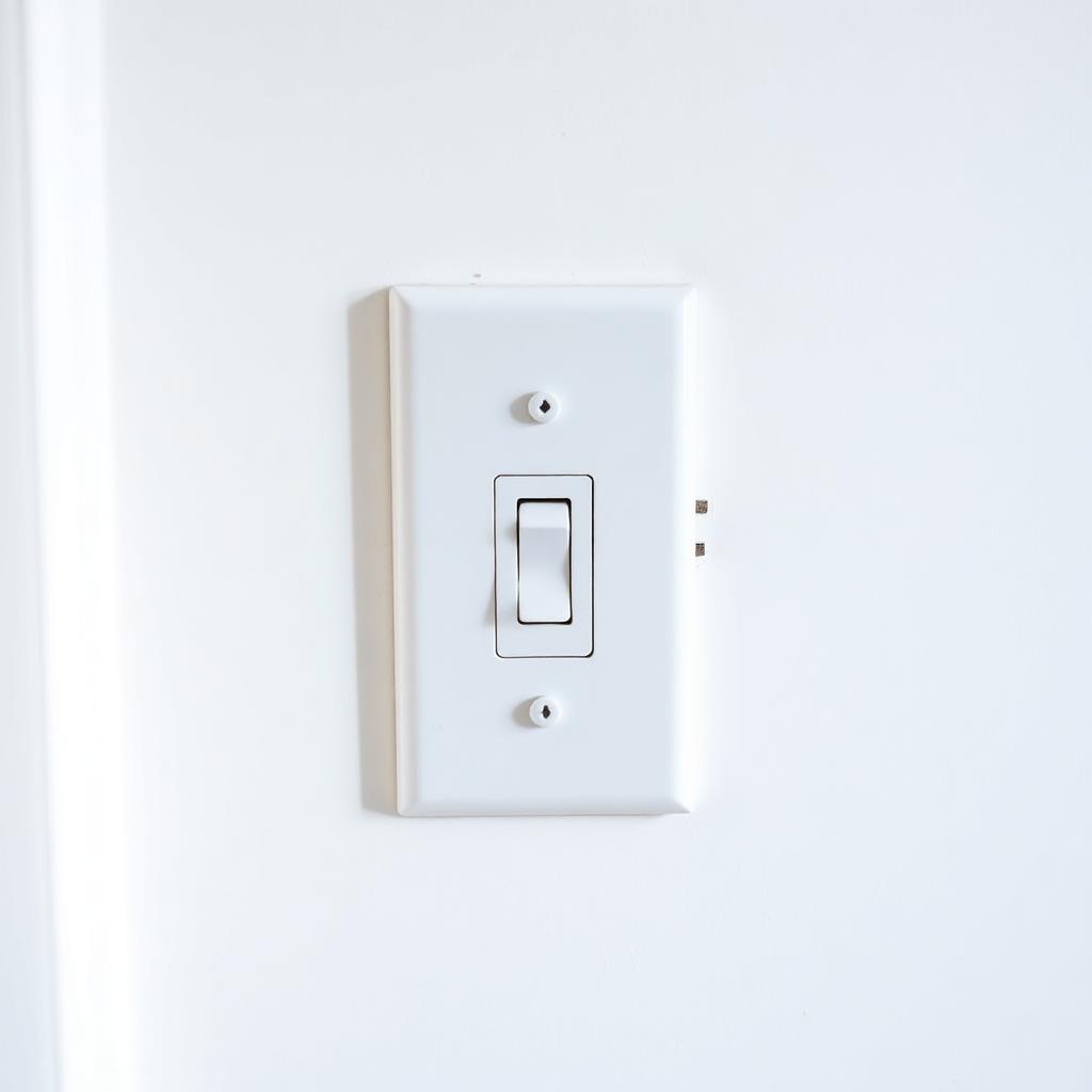 Plain white wall switch plate before PlateSwap
